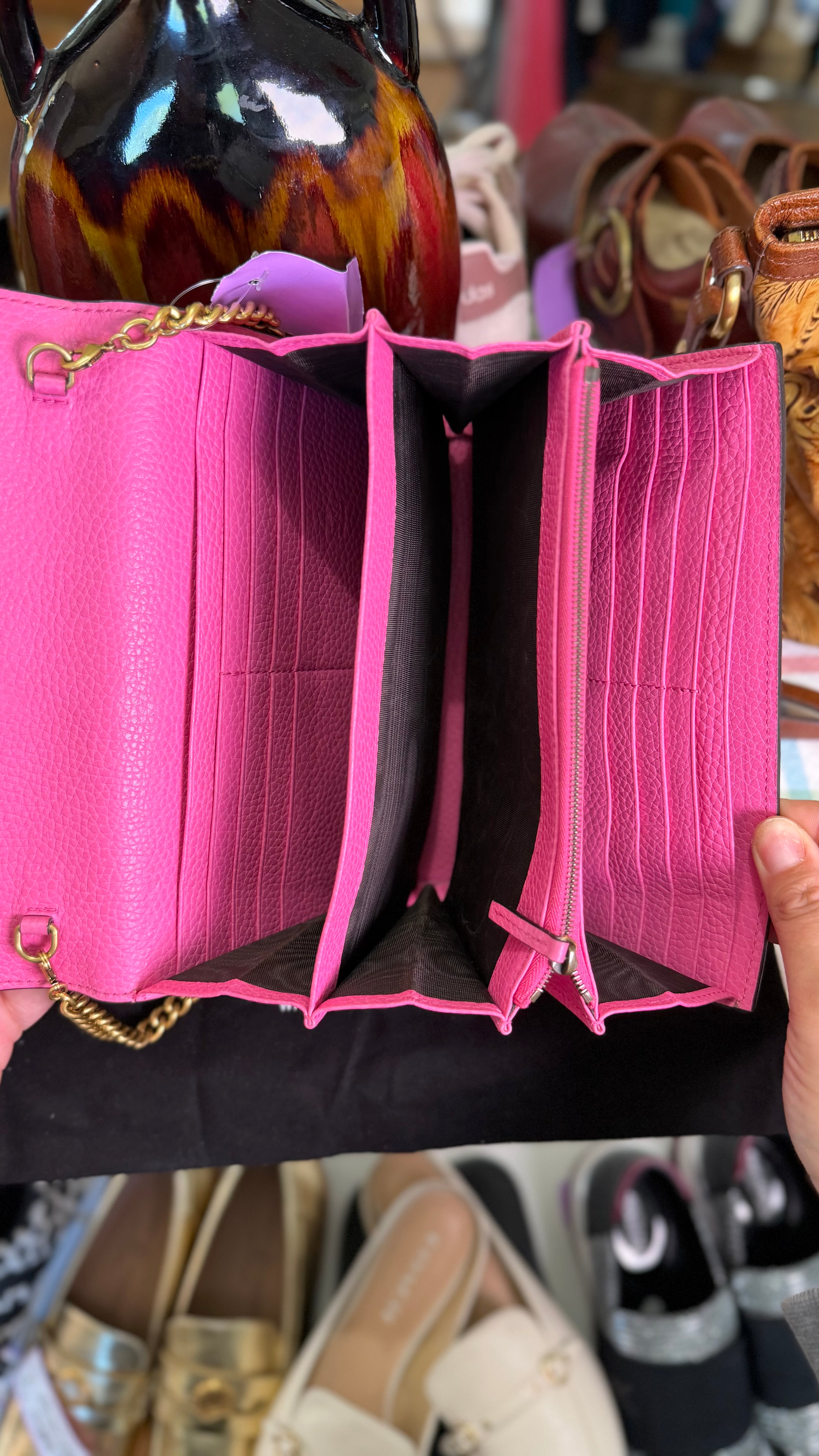 Gucci Leather Double G Marmont Clutch
