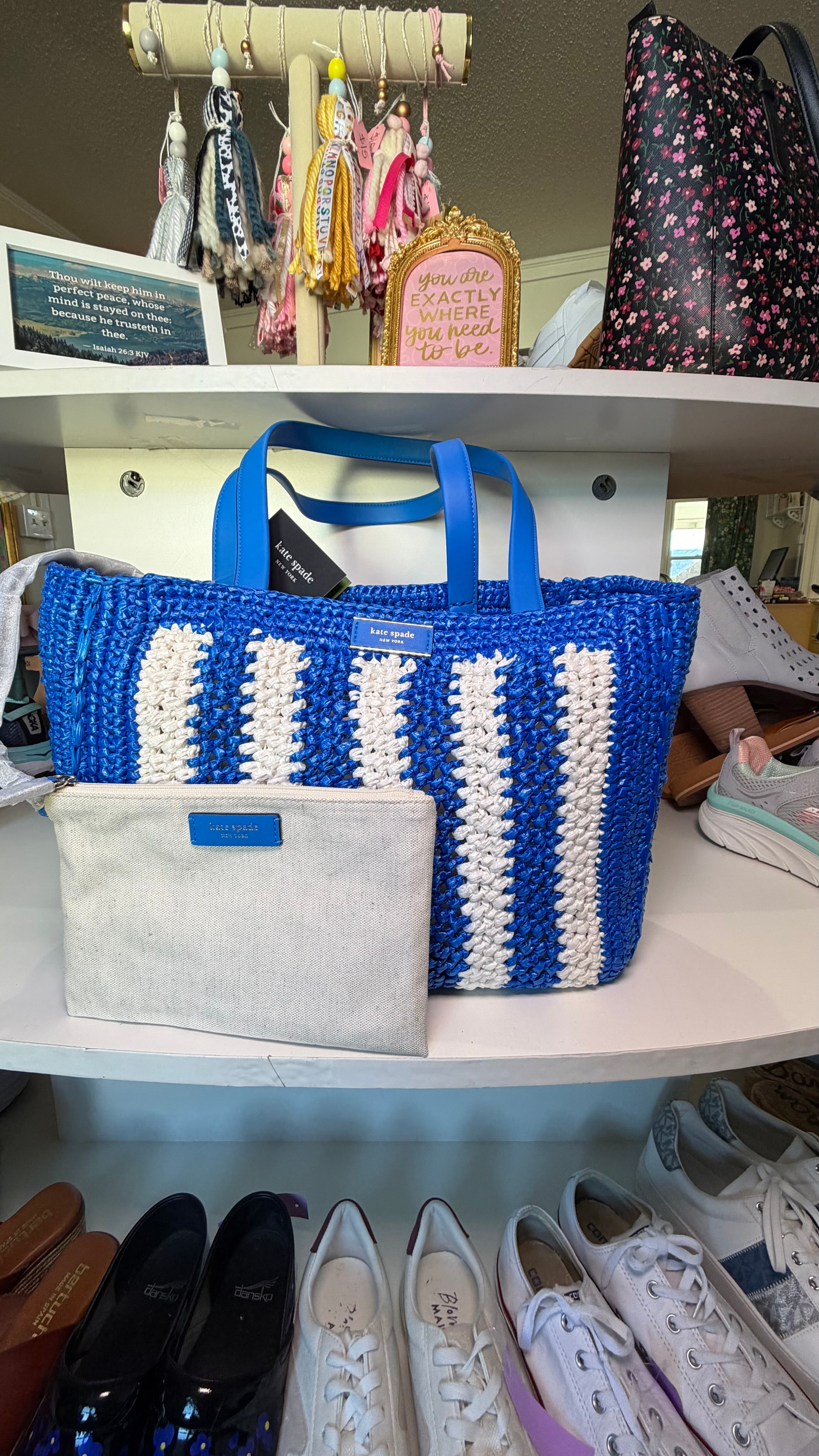 Kate Spade Eden Striped Crochet Tote
