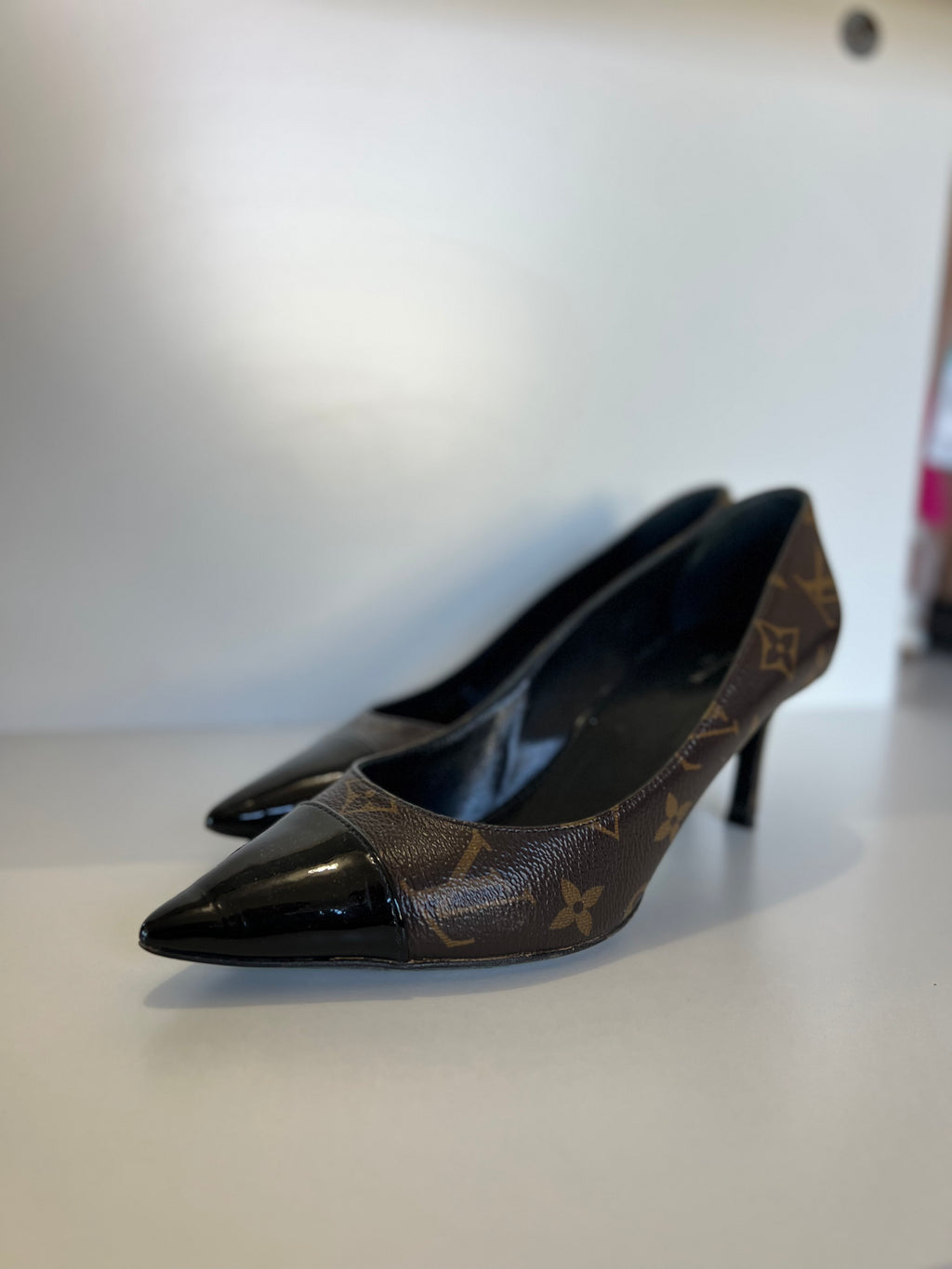 Louis Vuitton Monogram Canvas & Patent Leather Heels