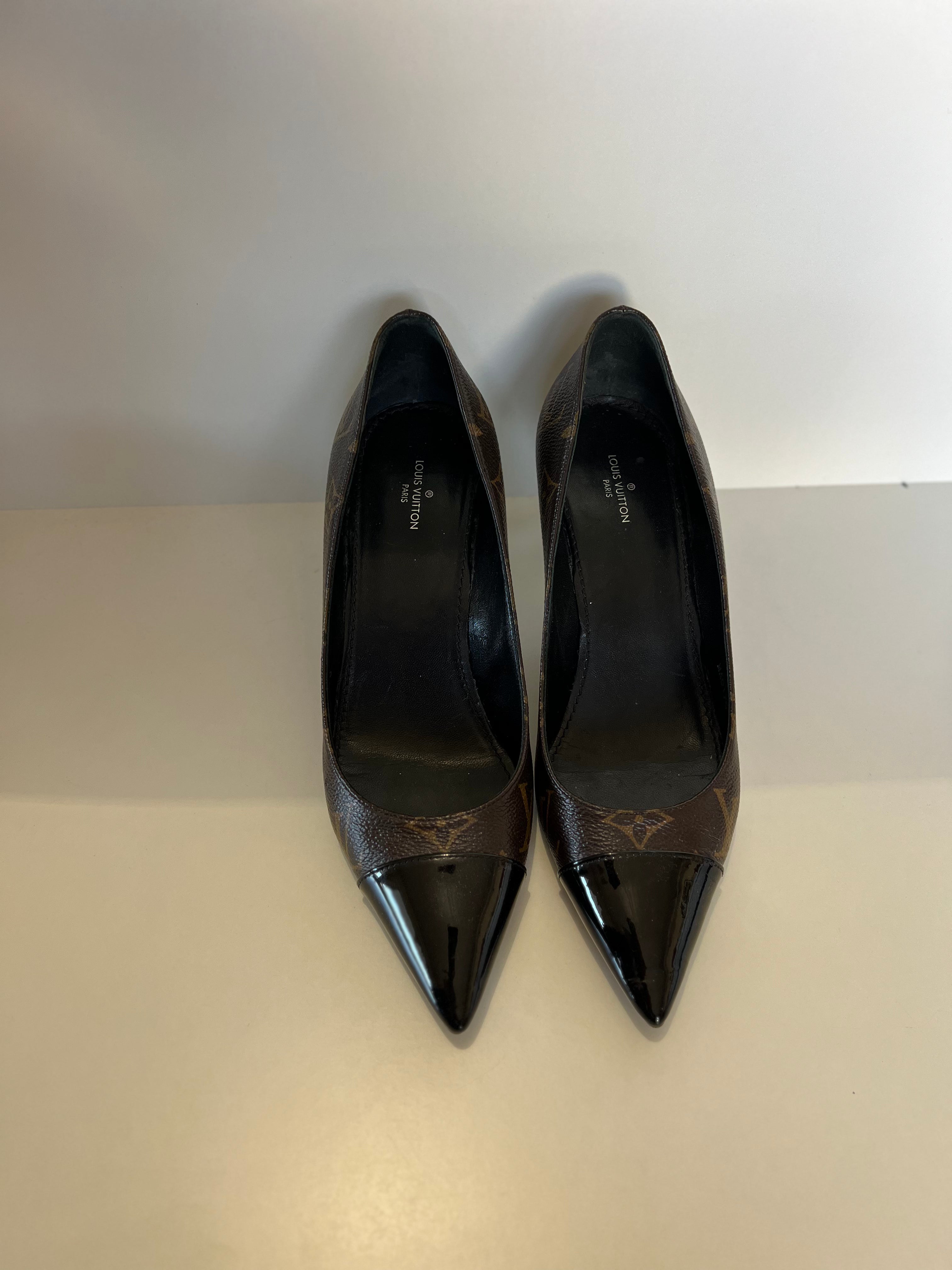 Louis Vuitton Monogram Canvas & Patent Leather Heels