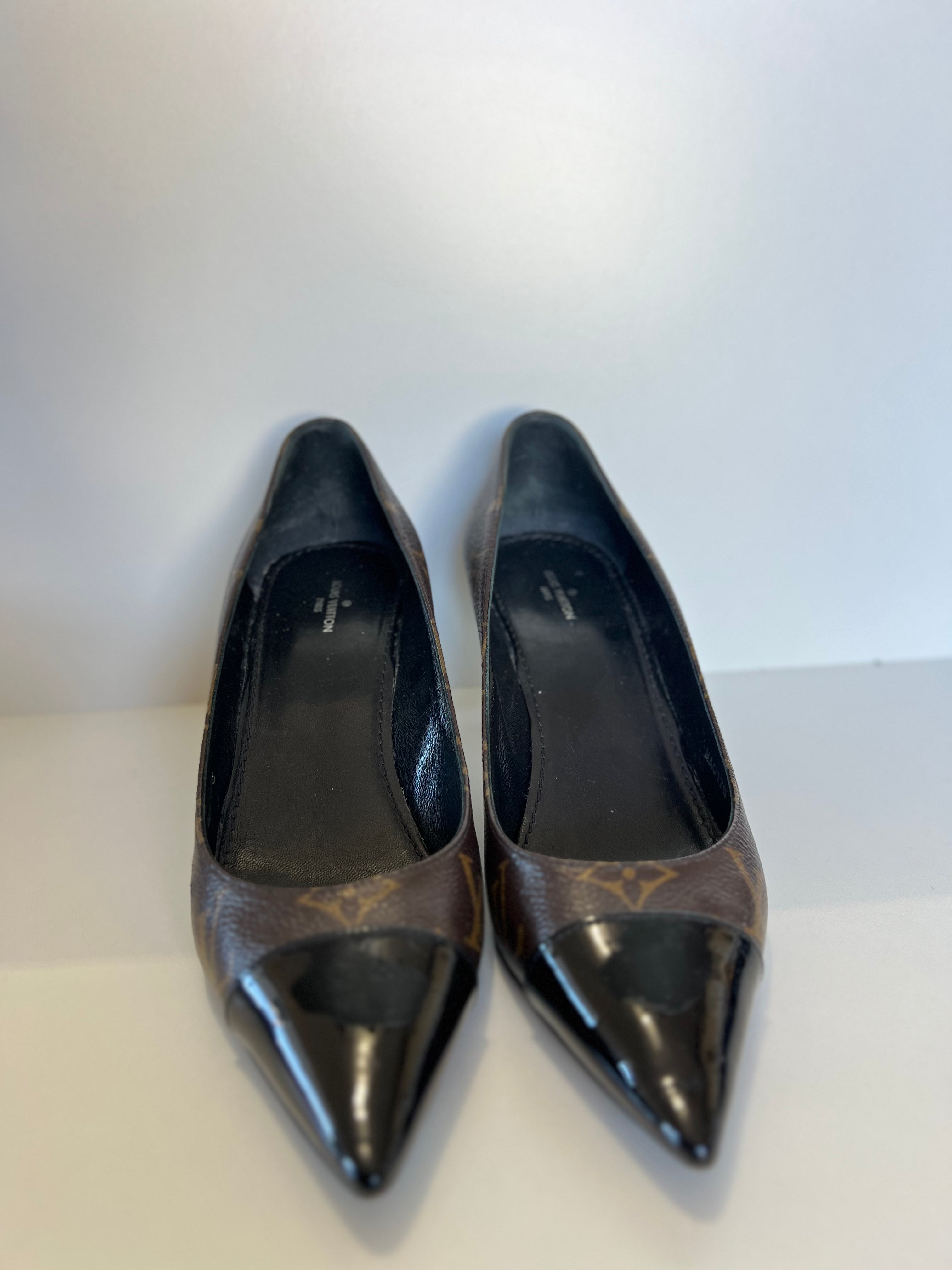 Louis Vuitton Monogram Canvas & Patent Leather Heels