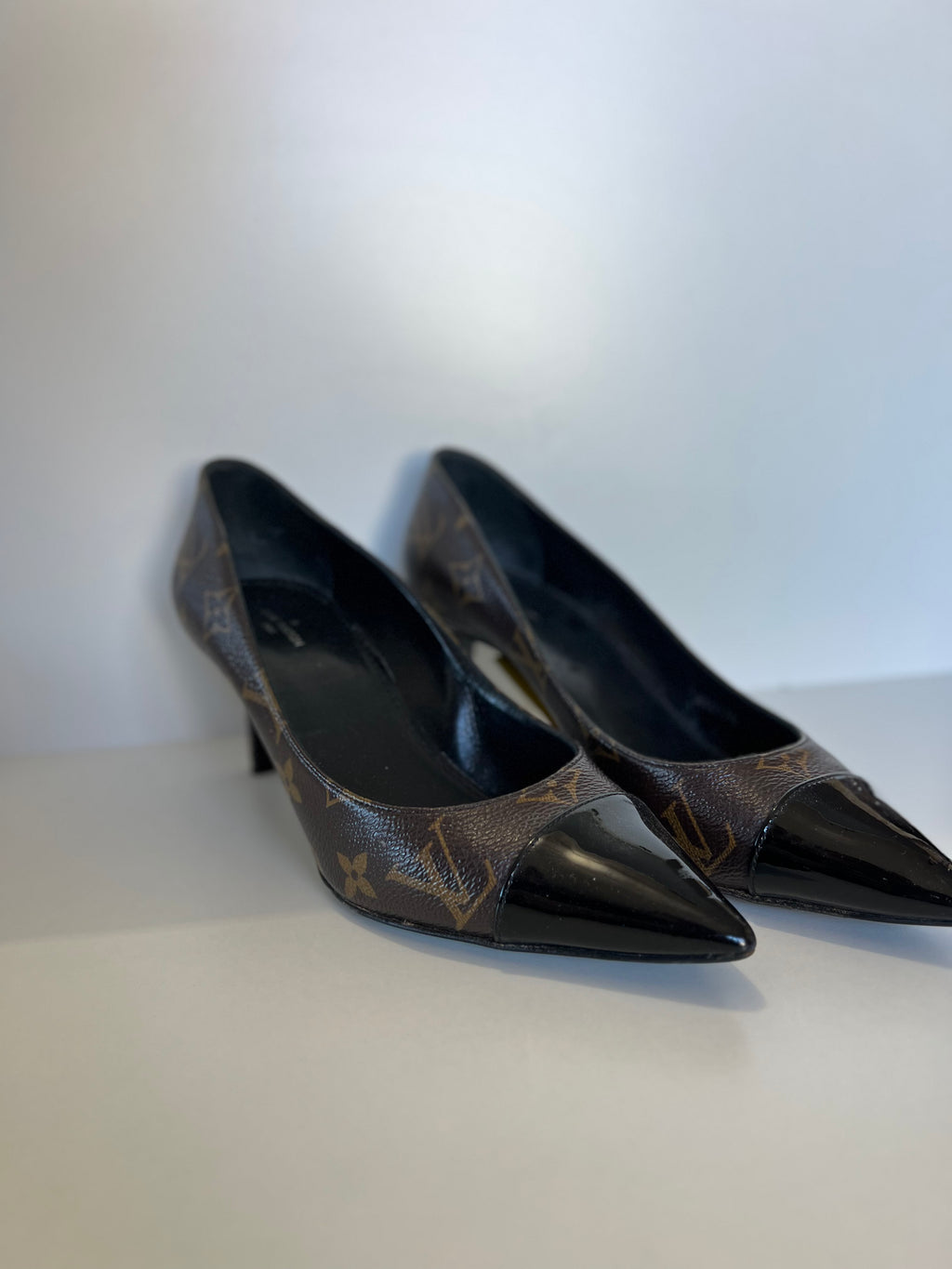 Louis Vuitton Monogram Canvas & Patent Leather Heels