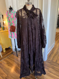 Zimmermann Sheer Lace Tie-Neck Maxi Dress